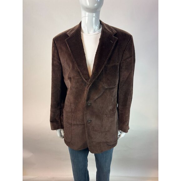 Neiman Marcus International Brown Corduroy Blazer Size 44 Regular Mens 100% Cott - Picture 8 of 16